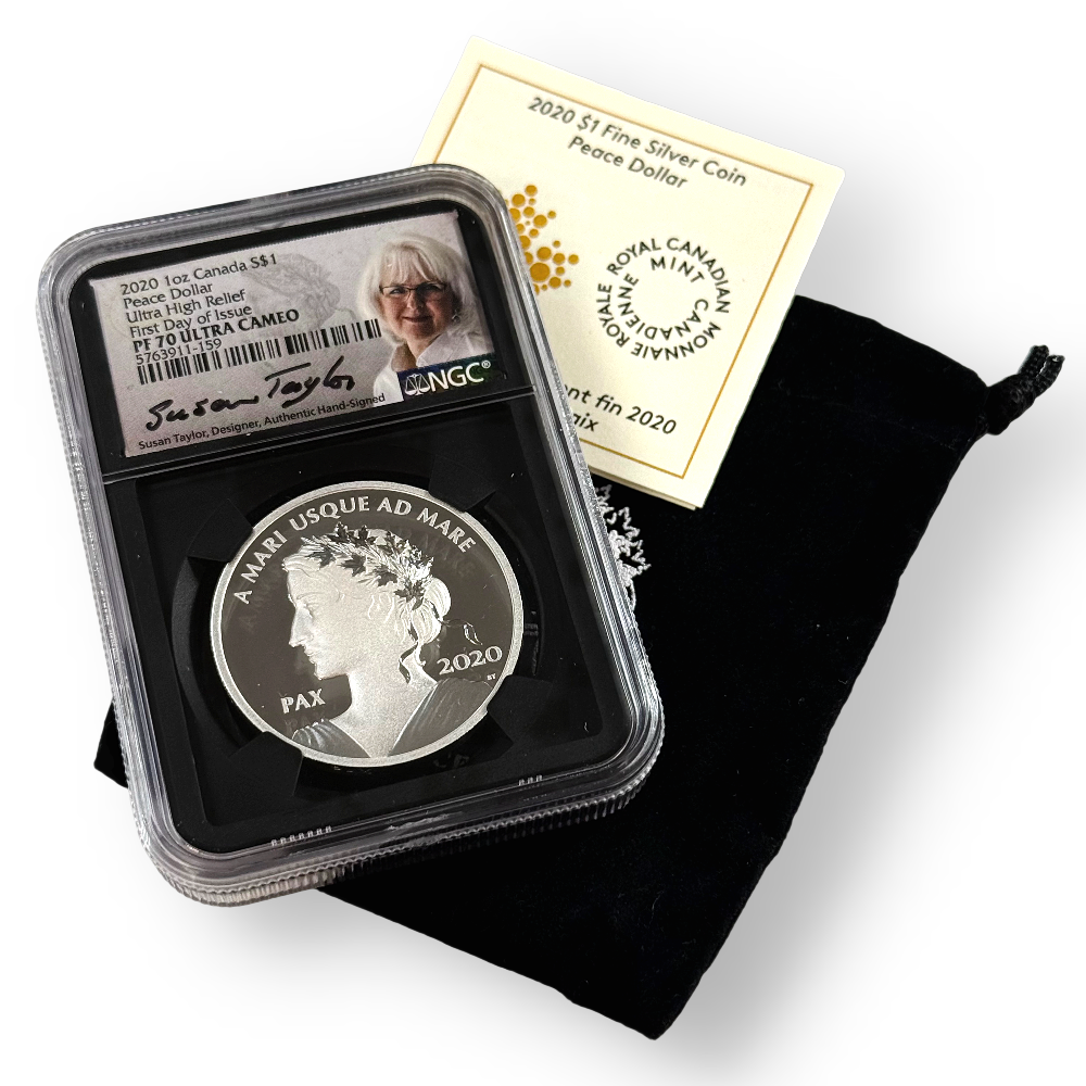 2020 $1 Canadian Peace Dollar PF70 NGC-Susan Taylor Sig.